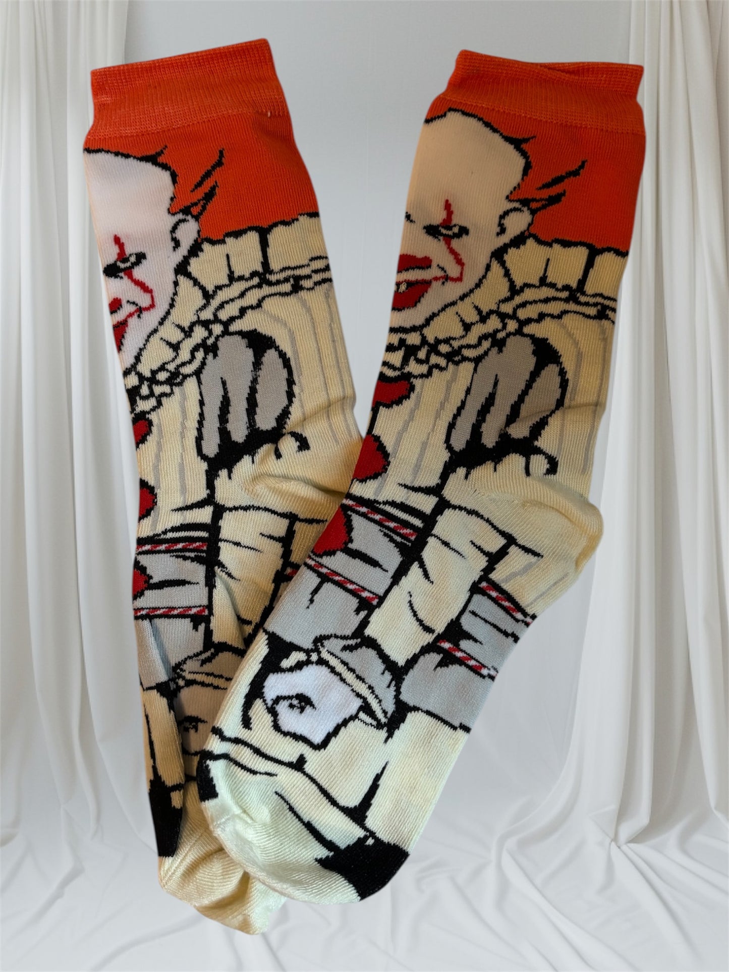 Teen Boys' Mid-Calf Socks - Cartoon Pattern, Smooth Polyester Blend Knit fabric