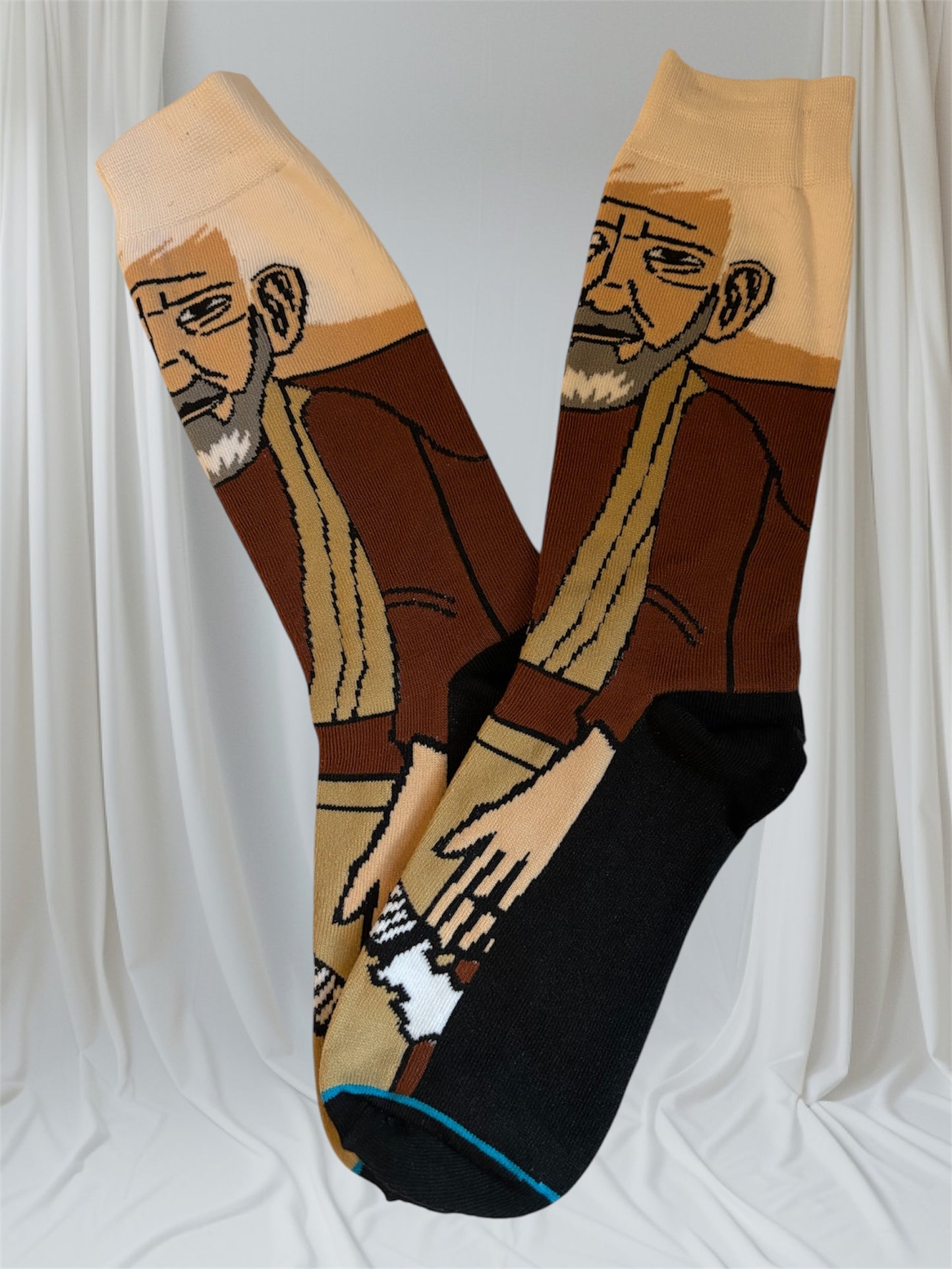 Teen Boys' Mid-Calf Socks - Cartoon Pattern, Smooth Polyester Blend Knit fabric