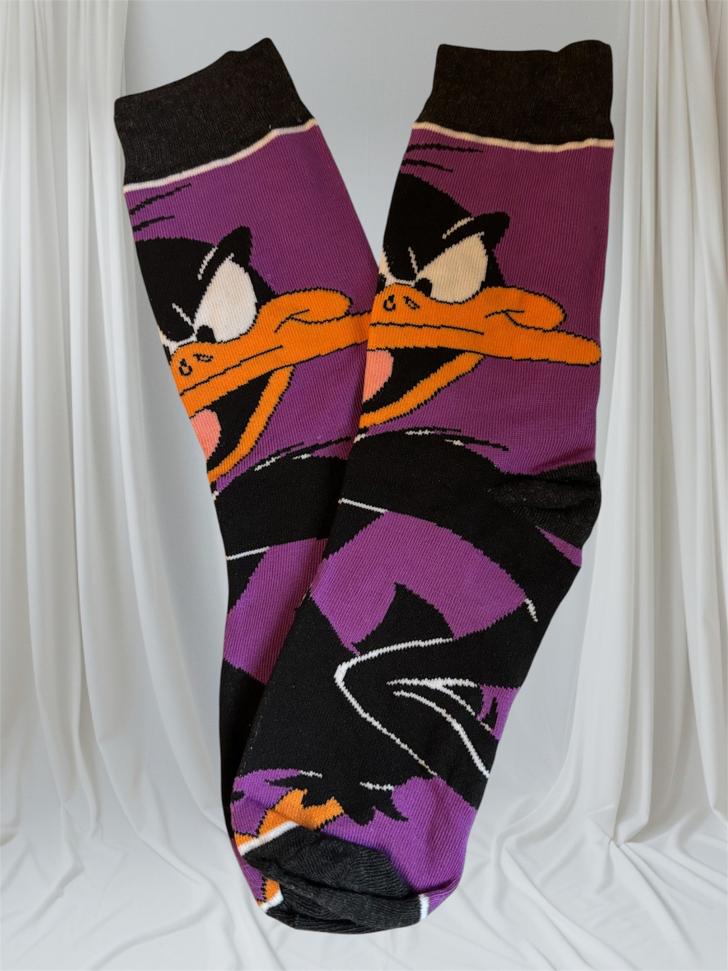 Teen Boys' Mid-Calf Socks - Cartoon Pattern, Smooth Polyester Blend Knit fabric