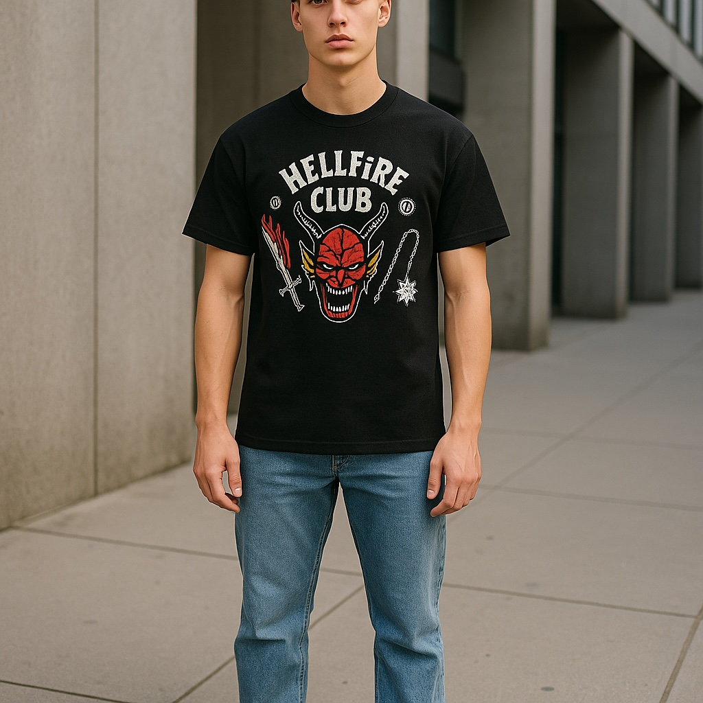Preowned vintage Stranger thing Hellfire Club T-shirt