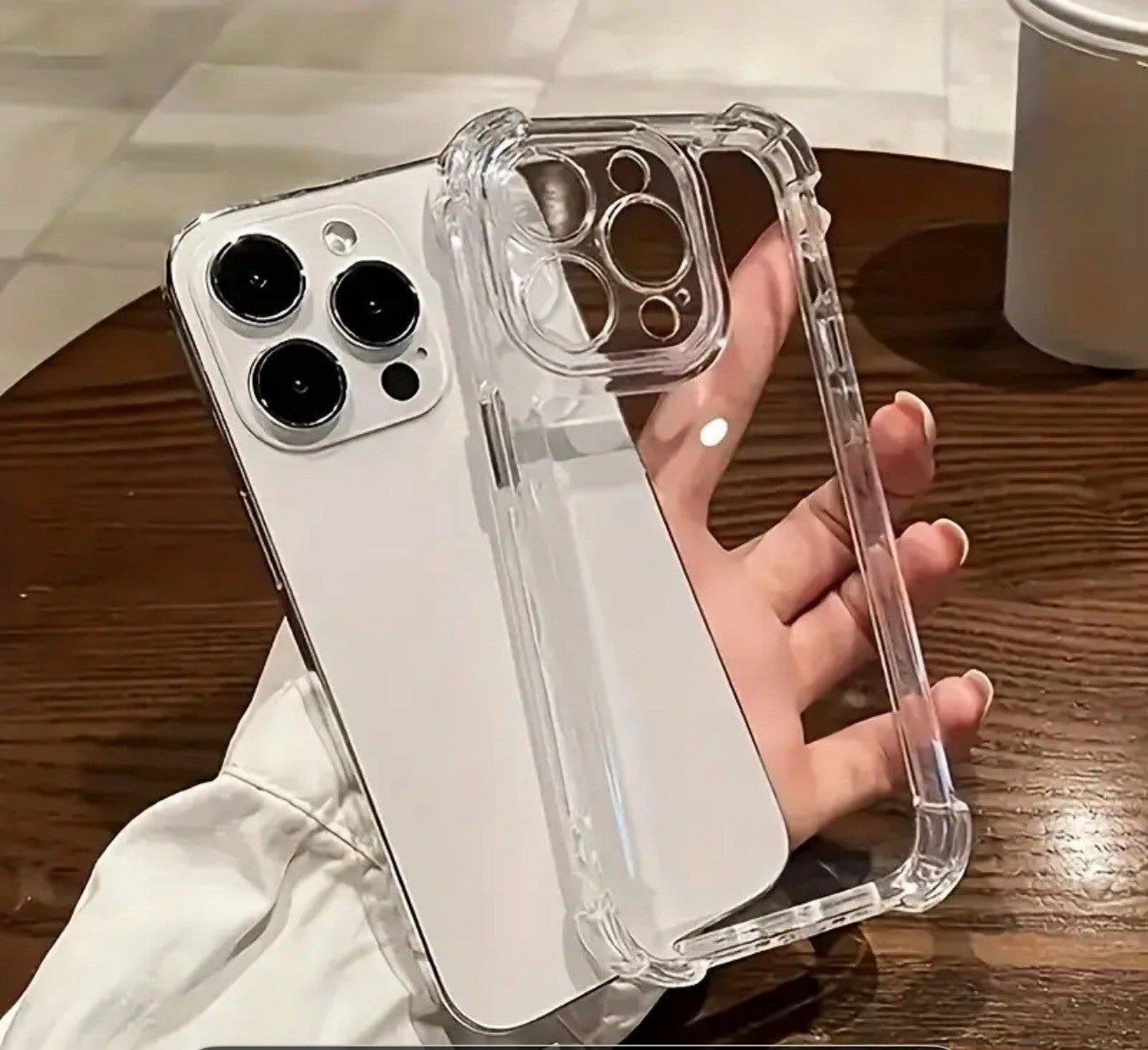 Luxury Shockproof Bumper Clear Case for iPhone 16 Pro Max TPU Transparent Protective Cover