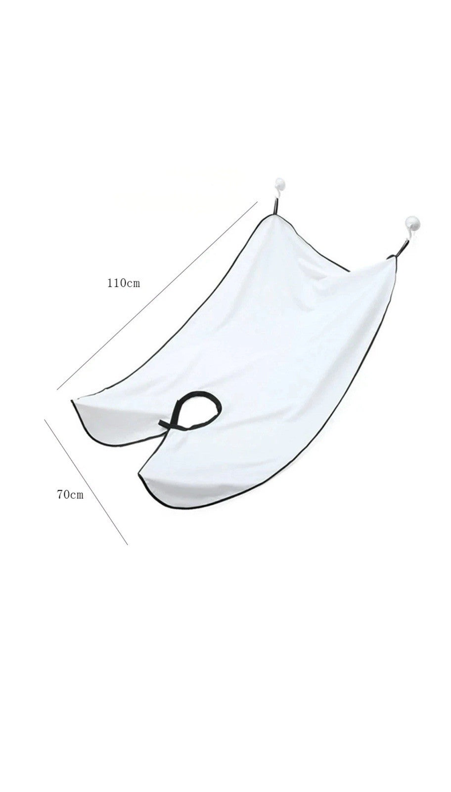 Beard & Hair Catcher Shaving Apron w/2 Suckers Black/White Canvas for Men - Gift
