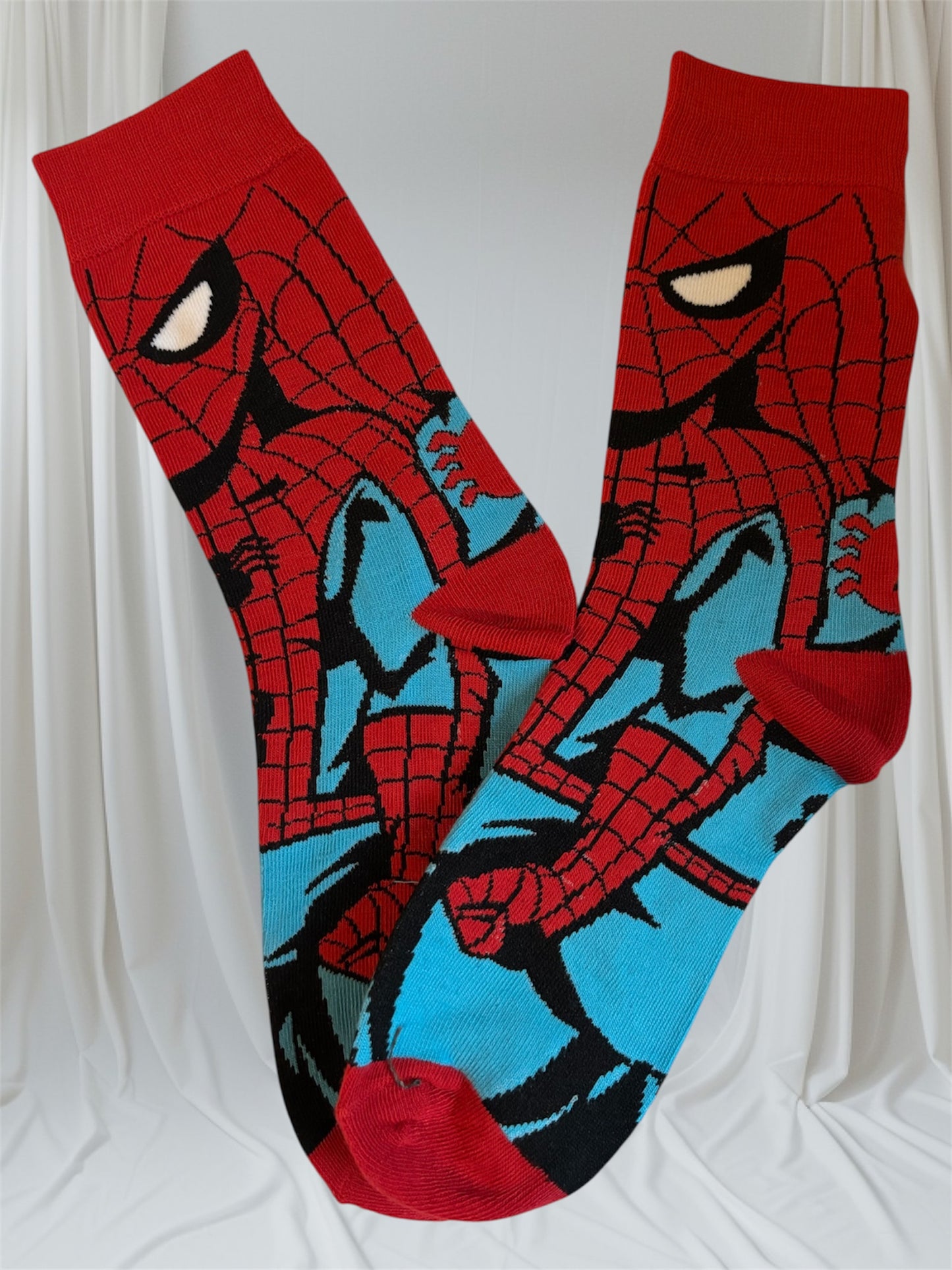 Teen Boys' Mid-Calf Socks - Cartoon Pattern, Smooth Polyester Blend Knit fabric