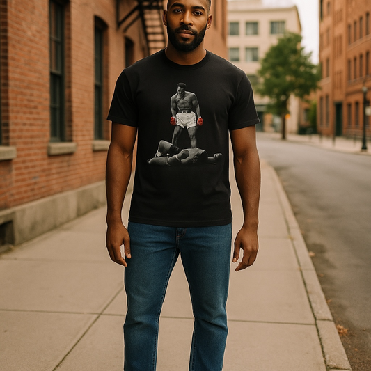 Preowned vintage Muhammad Ali over Liston red gloves T-shirt