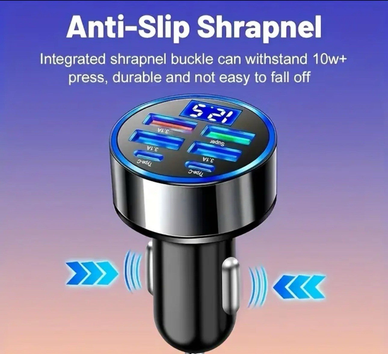 Car Charger USB Type c Supports 12-24V Model Ultra Fast Charge Universal Fast